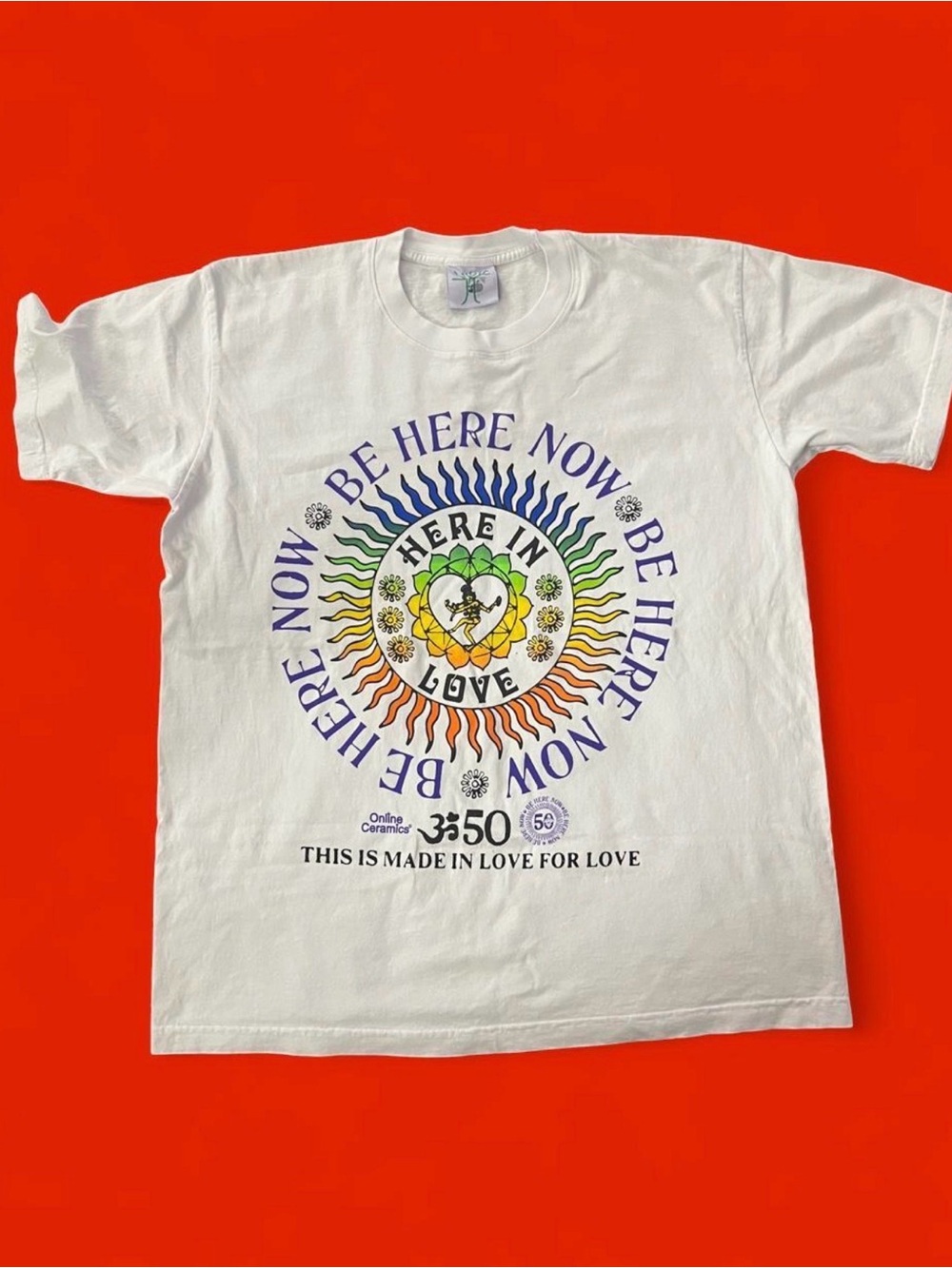 Online ceramics “HERE IN LOVE” shirt Large. NWOT